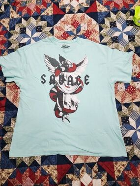 Savage Graphic Tee - Light Blue Men’s Shirt